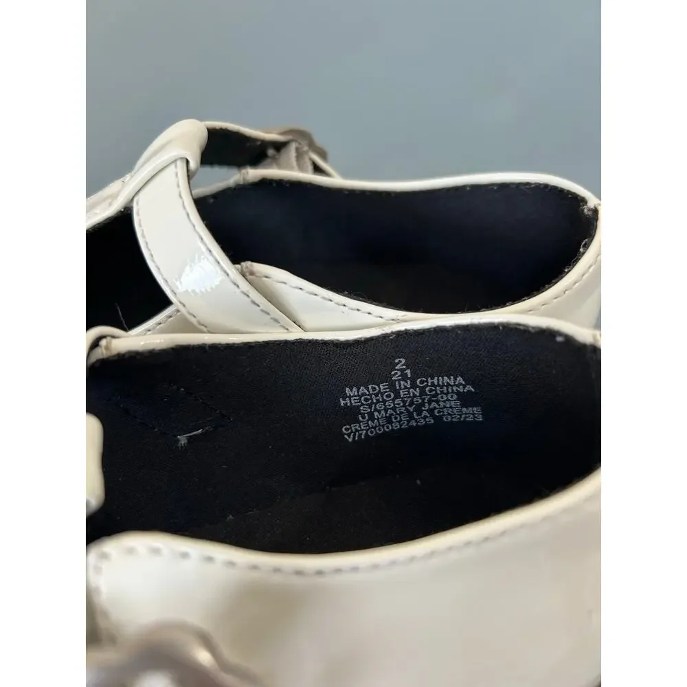 Old Navy white mary janes girls size 2 patent leather doc marten inspired